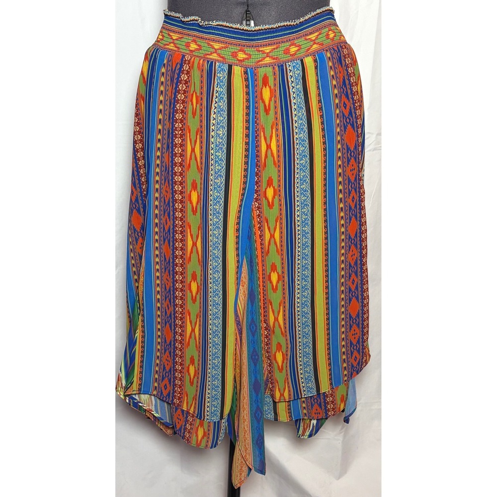 Soft Surroundings Fantasia Carnival Skirt Boho‎ Aztec Southwest W-32 Size PL